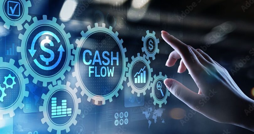 Cash flow Business Technology concept.