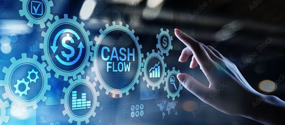 Cash flow Business Technology concept.